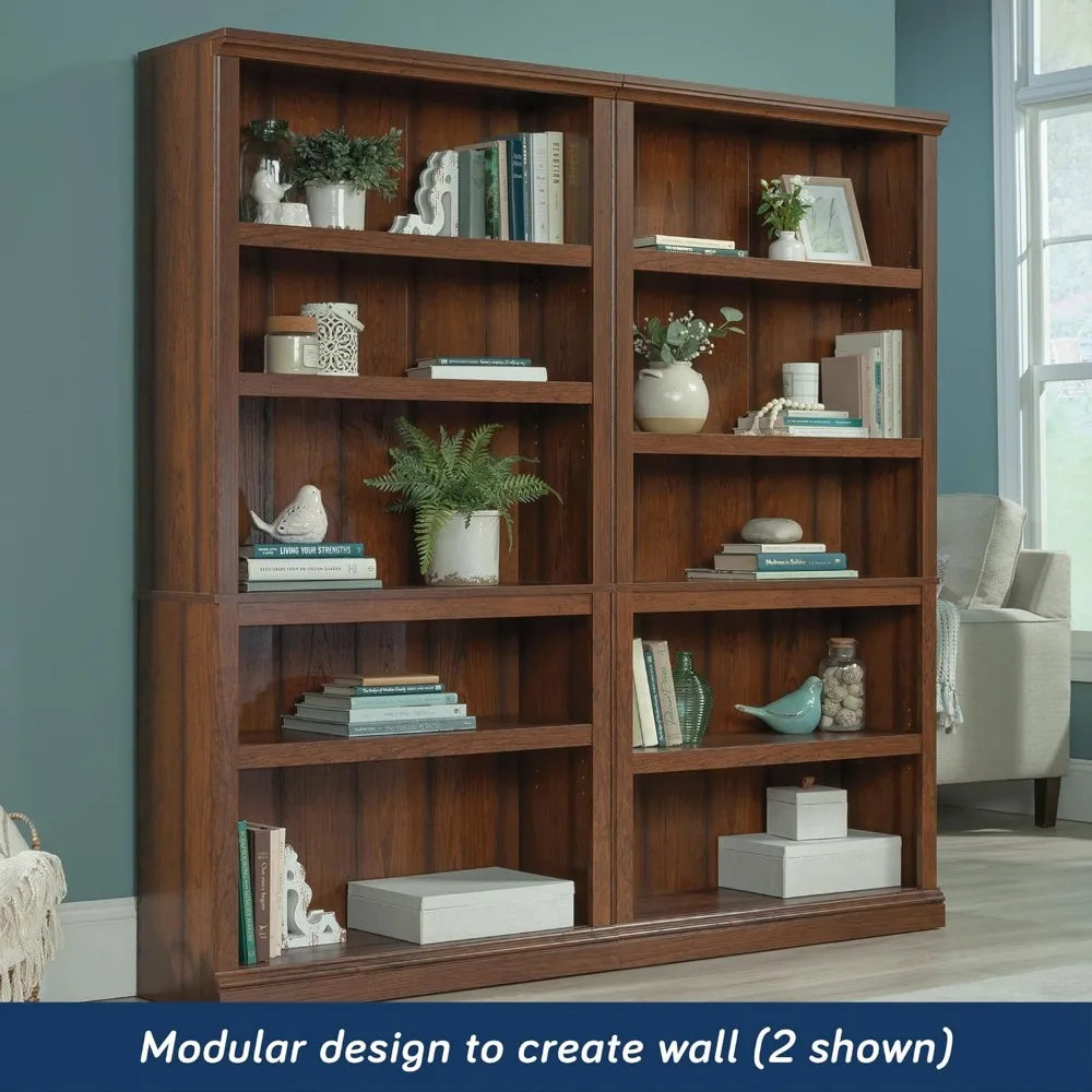 Miscellaneous Storage 5 Bookcase/Book Shelf, L: 35.28" x W: 13.23" x H: 69.76", Washington Cherry finish bookshelf book rack