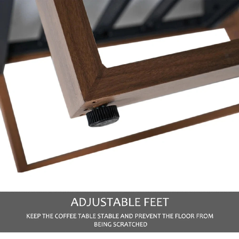 Outdoor 4-Piece Modern Furniture Sets,5 Person Conversation Set, Faux Wood Grain Finish Frame Sofa with Olefin Thick Cushions