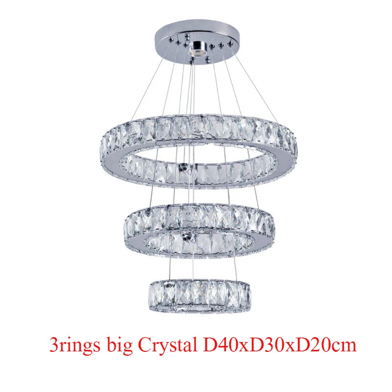 Modern Crystal Chandeliers Ring-Shaped Pendant Lights Living Room And Kitchen Decoration Led Ceiling Lamps Hanging Luminaire