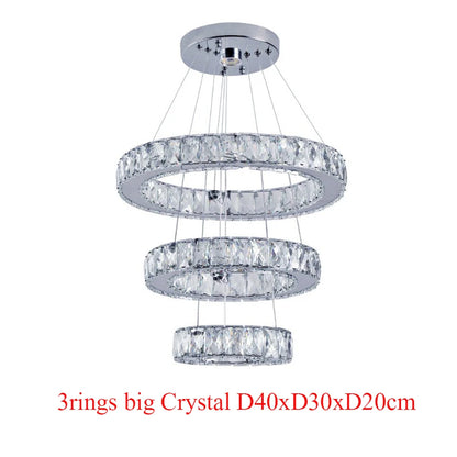 Modern Crystal Chandeliers Ring-Shaped Pendant Lights Living Room And Kitchen Decoration Led Ceiling Lamps Hanging Luminaire