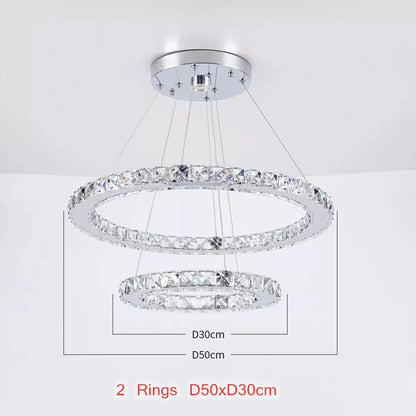Modern Crystal Chandeliers Ring-Shaped Pendant Lights Living Room And Kitchen Decoration Led Ceiling Lamps Hanging Luminaire