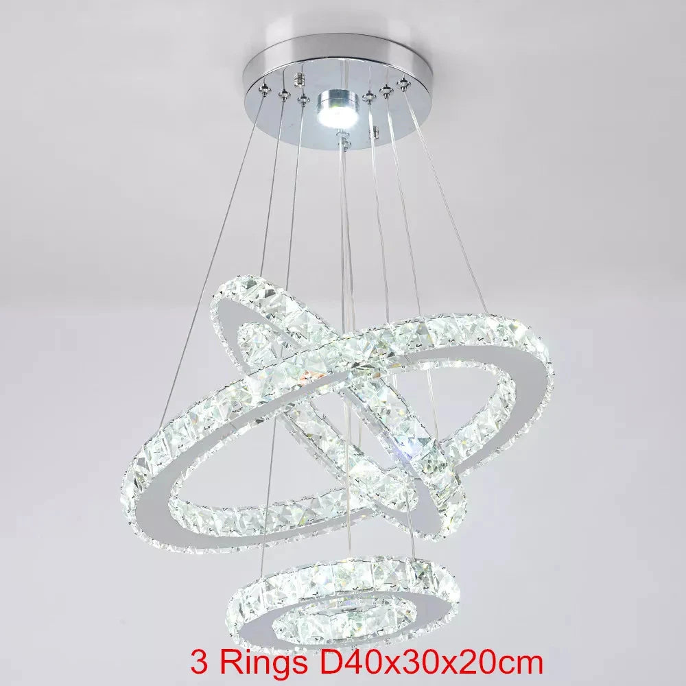 Modern Crystal Chandeliers Ring-Shaped Pendant Lights Living Room And Kitchen Decoration Led Ceiling Lamps Hanging Luminaire