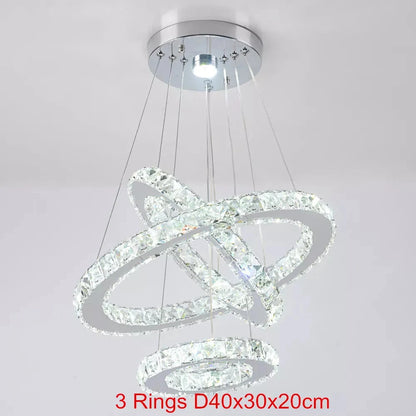 Modern Crystal Chandeliers Ring-Shaped Pendant Lights Living Room And Kitchen Decoration Led Ceiling Lamps Hanging Luminaire