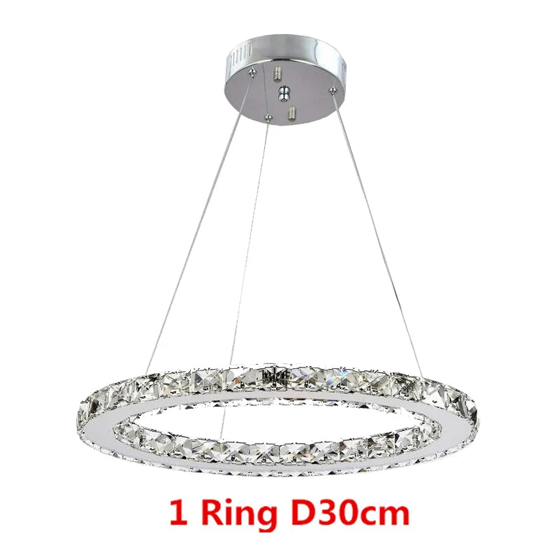 Modern Crystal Chandeliers Ring-Shaped Pendant Lights Living Room And Kitchen Decoration Led Ceiling Lamps Hanging Luminaire