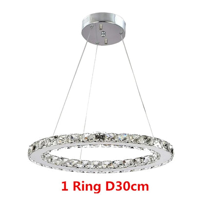 Modern Crystal Chandeliers Ring-Shaped Pendant Lights Living Room And Kitchen Decoration Led Ceiling Lamps Hanging Luminaire