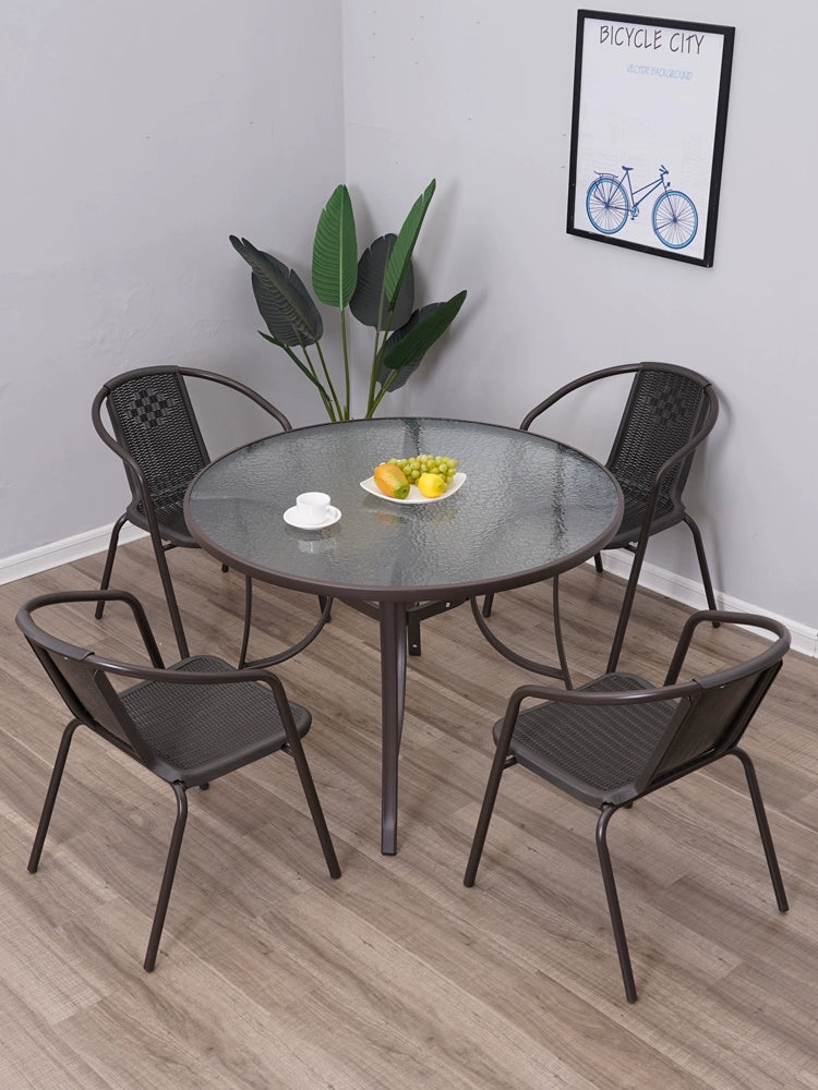 Simple round Outdoor Courtyard Rest Area Dining Table and Chair