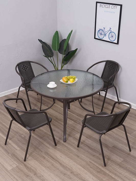 Simple round Outdoor Courtyard Rest Area Dining Table and Chair