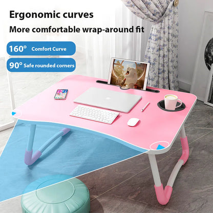 Folding Laptop Desk for Bed Sofa Laptop Bed Tray Table Desk Portable Lap Desk With tablet slot and cup holder Table support