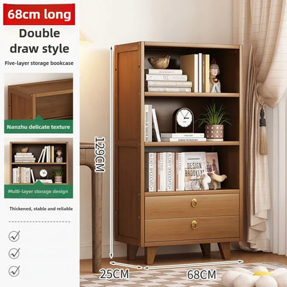 Bookshelf Shelf Floor-to-ceiling living room locker Layered display Storage cabinet Against the wall with pumping bookcase