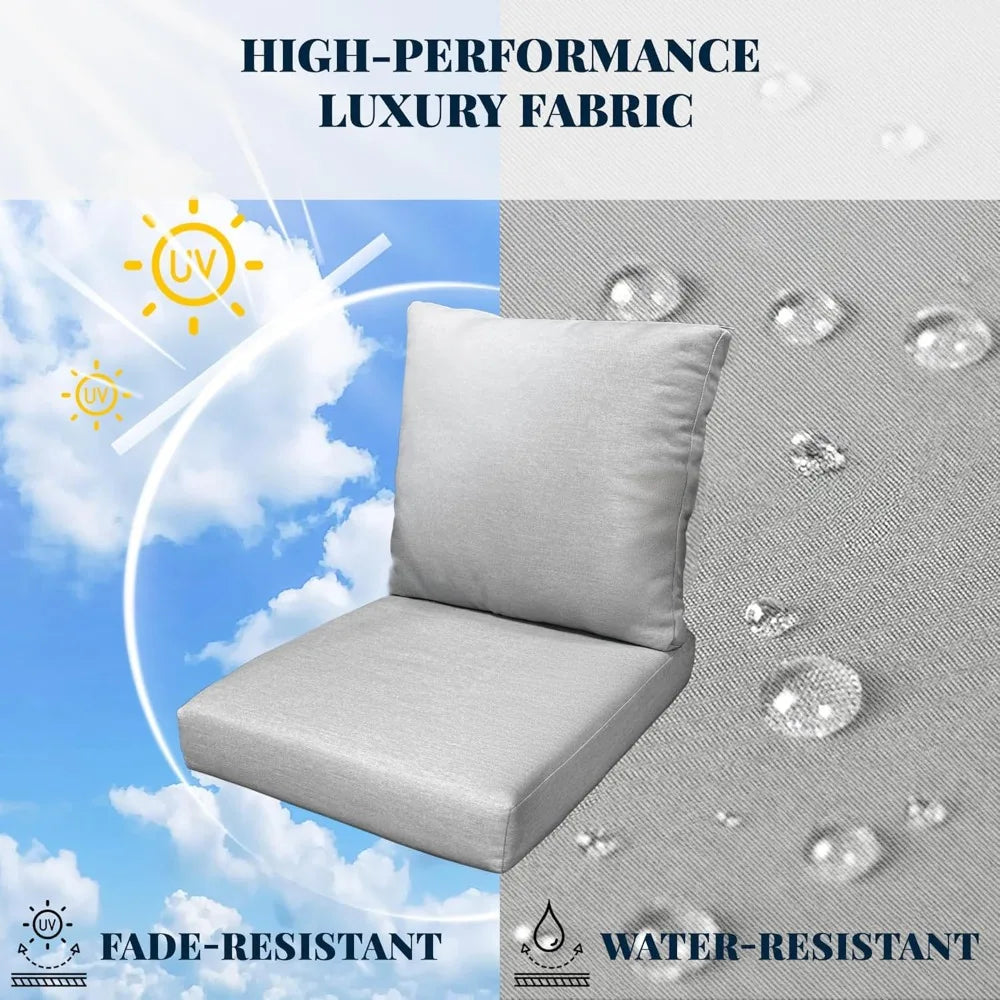 Outdoor Patio Furniture Set 4-Piece, Aluminum Swivel Rocking Chairs with All-Weather Cushions, Modern Patio Conversation Set