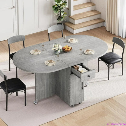 Compact 4-Person Folding Dining Set: Space-Saving Kitchen Table and Chairs for Efficient Dining