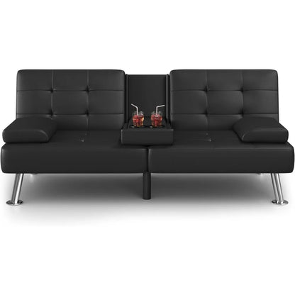 Metal Legs Recliner Sofa Living Room Black Sofaset Furniture for Living Room Sofas 2 Cup Holders Folding Sofa Beds Bed Home Lazy