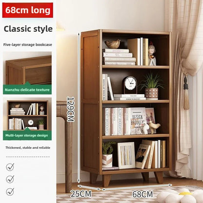 Bookshelf Shelf Floor-to-ceiling living room locker Layered display Storage cabinet Against the wall with pumping bookcase