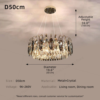 Modern Luxury Crystal Chandelier Living Room Kitchen Dining Room Chandelier Home Decoration LED Ceiling Chandelier