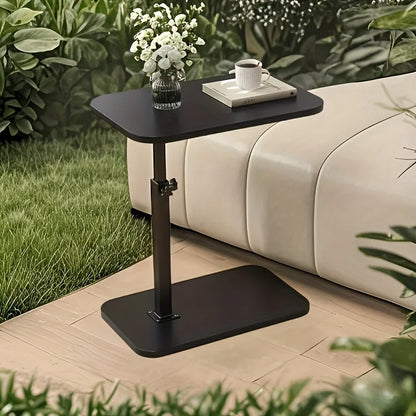 Adjustable height table - with wooden tabletop, portable sofa side table, suitable for coffee, office, and indoor/outdoor use
