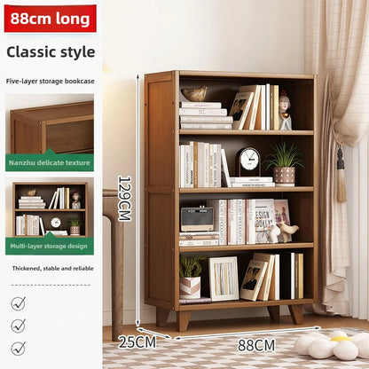 Bookshelf Shelf Floor-to-ceiling living room locker Layered display Storage cabinet Against the wall with pumping bookcase