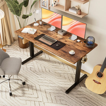 JHK Electric Standing Desk Height Adjustable 55x24 Inch Computer Desk Workstation Ergonomic Work Table for Home Office