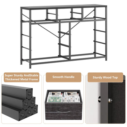 Dresser with 10 Drawers TV Stand Entertainment Center for Bedroom Entryway,Metal Frame