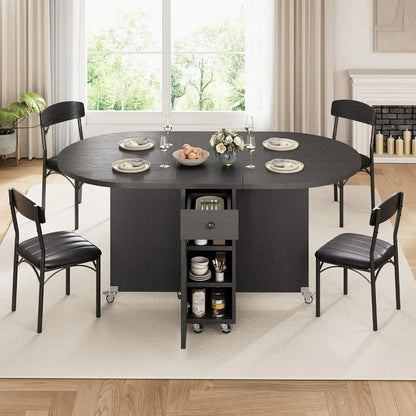 Compact 4-Person Folding Dining Set: Space-Saving Kitchen Table and Chairs for Efficient Dining