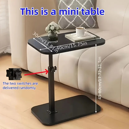 Adjustable height table - with wooden tabletop, portable sofa side table, suitable for coffee, office, and indoor/outdoor use