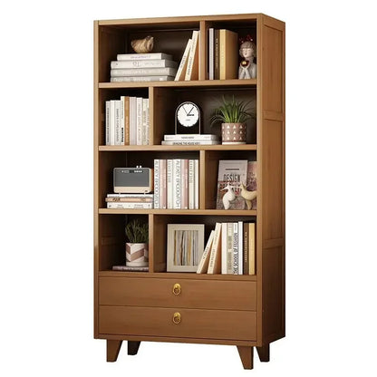 Bookshelf Shelf Floor-to-ceiling living room locker Layered display Storage cabinet Against the wall with pumping bookcase