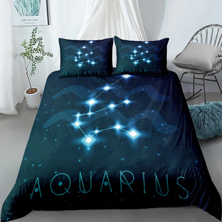 Star Map Blue Bedding Set King Queen Double Full Twin Single Size Duvet Cover Pillow Case Bed Linen Set