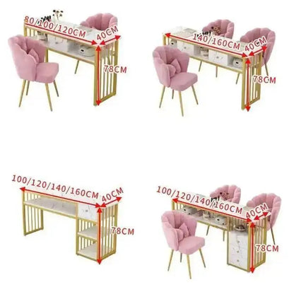 and Chairs Tables Set Modern Iron Nail Creative Home Bedroom Makeup Tables Simple Beauty Salon Professional Nail Manicure Table