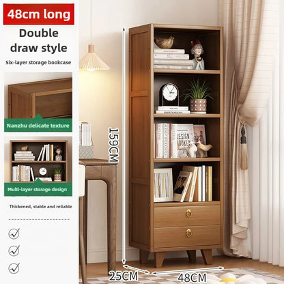 Bookshelf Shelf Floor-to-ceiling living room locker Layered display Storage cabinet Against the wall with pumping bookcase