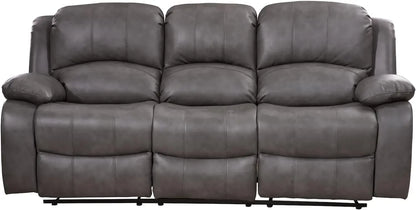 Hot sales2PC Leather Air Reclining Sofa Loveseat Set Living Room Set 8018 Multiple Colors (Gray)