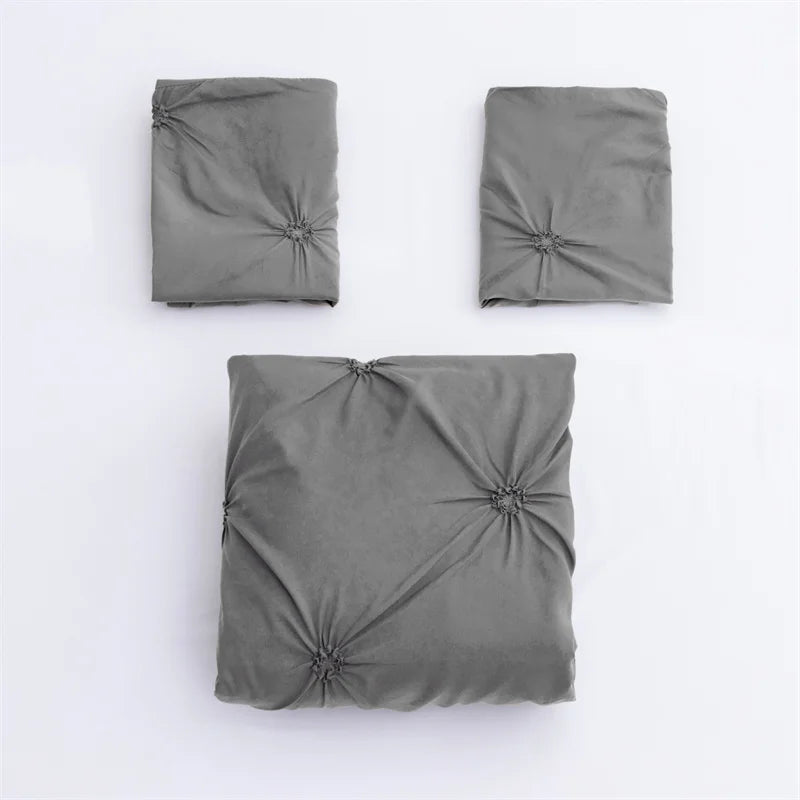 Queen Comfort Set 3Pieces, Gray Bed in a Bag Comforter Set for Bedroom, Beddding Sets without Comforter, Duvet cover&Pillowcases