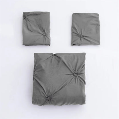 Queen Comfort Set 3Pieces, Gray Bed in a Bag Comforter Set for Bedroom, Beddding Sets without Comforter, Duvet cover&Pillowcases