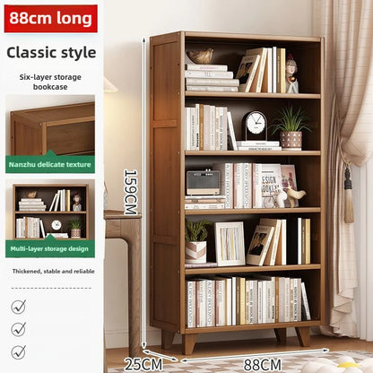 Bookshelf Shelf Floor-to-ceiling living room locker Layered display Storage cabinet Against the wall with pumping bookcase