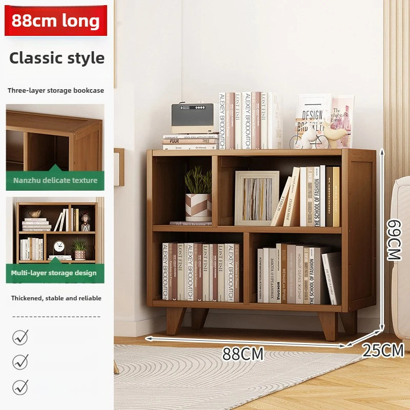 Bookshelf Shelf Floor-to-ceiling living room locker Layered display Storage cabinet Against the wall with pumping bookcase
