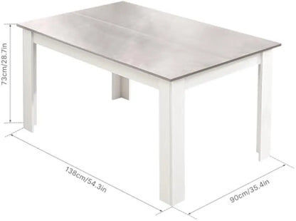 Dining Table and Chairs Set 6, 7 Pieces Kitchen Table Set with High Back Faux Leather Chair for Dining Room Kitchen Rectangular