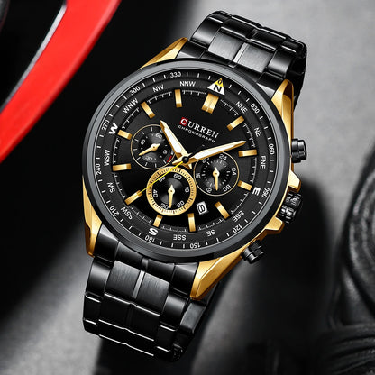 CURREN Luxury Wrist Watches for Men Stainless Steel Quartz Wristwatches with Chronograph Casual Sport Clock 8399 Erkek Kol Saati