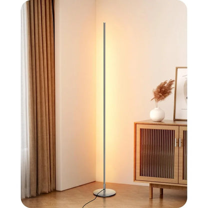 LED Corner Floor Lamp, Minimalist Dimmable Light with Remote, Standing LED 57.5 Inches Tall Lamp