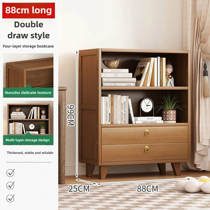 Bookshelf Shelf Floor-to-ceiling living room locker Layered display Storage cabinet Against the wall with pumping bookcase