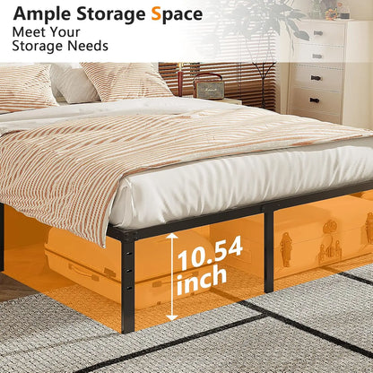12 Inch Full Bed Frame, Heavy Duty Metal Platform, No Box Spring Needed, Steel Slat Support, Easy Assembly, Noise-Free