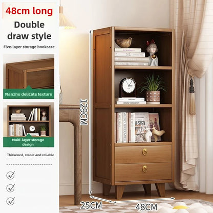 Bookshelf Shelf Floor-to-ceiling living room locker Layered display Storage cabinet Against the wall with pumping bookcase