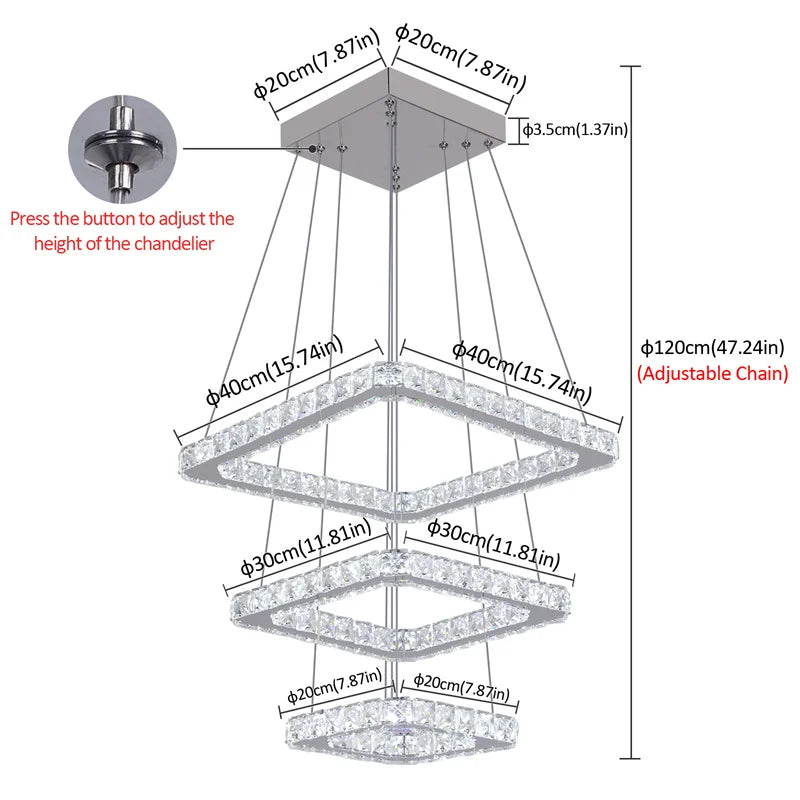 Modern Crystal Chandeliers Ring-Shaped Pendant Lights Living Room And Kitchen Decoration Led Ceiling Lamps Hanging Luminaire