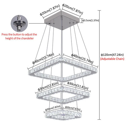Modern Crystal Chandeliers Ring-Shaped Pendant Lights Living Room And Kitchen Decoration Led Ceiling Lamps Hanging Luminaire