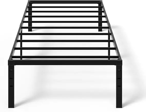 14 Inch Metal Twin Bed Frame with Slat Support, No Box Spring Needed, Heavy Duty Steel, Black