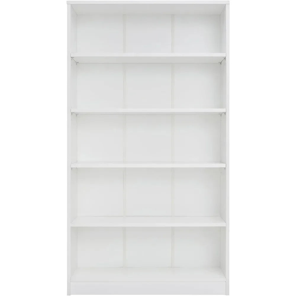 Book caseSTARY 5 Shelf White Bookcase 60 inch Tall Wood Bookshelf for Bedroom