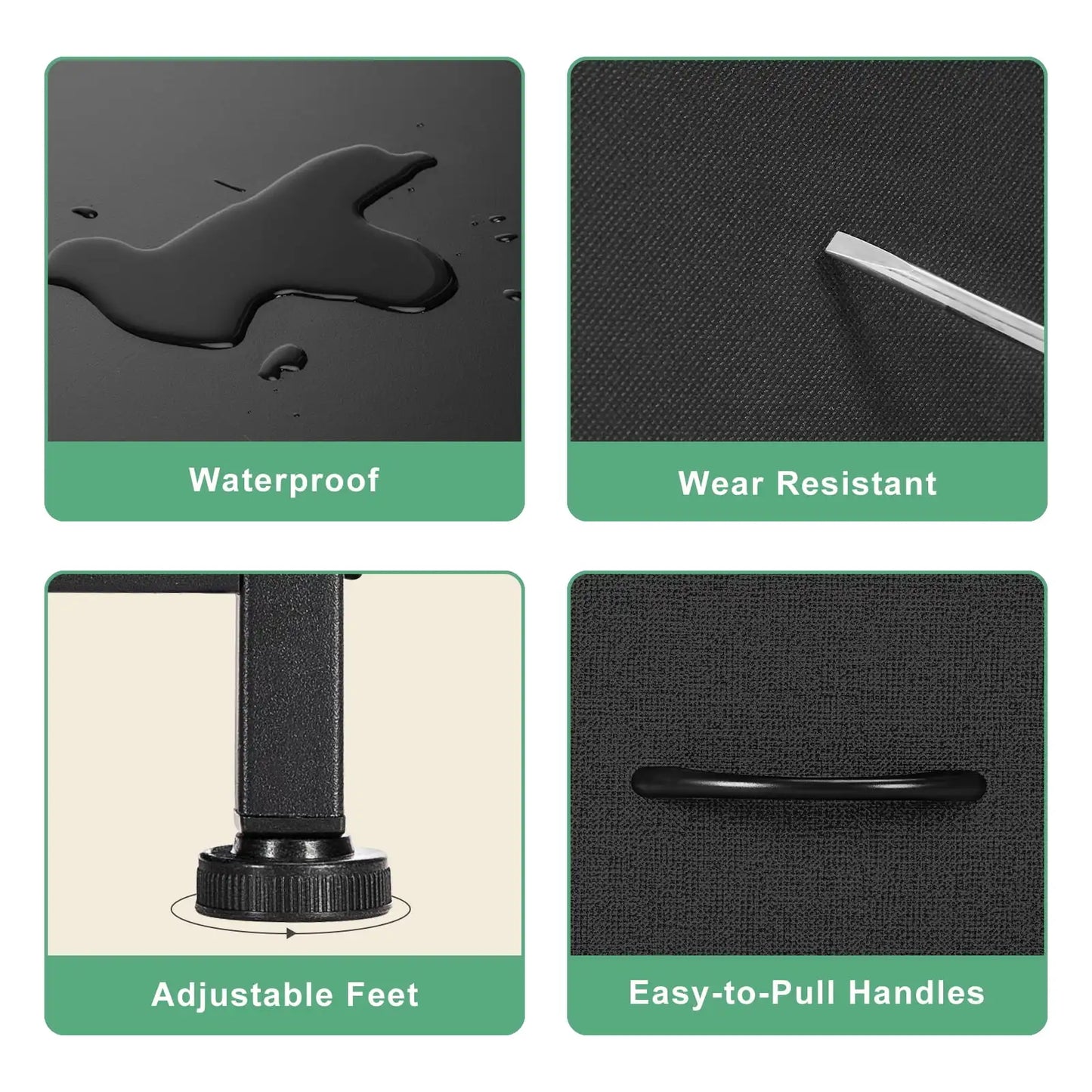 Dresser for Bedroom with 10 Drawers, Tall Chest Organizer with Fabric Bins, Freestanding Storage Cabinet, Black