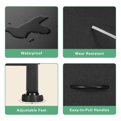 Dresser for Bedroom with 10 Drawers, Tall Chest Organizer with Fabric Bins, Freestanding Storage Cabinet, Black