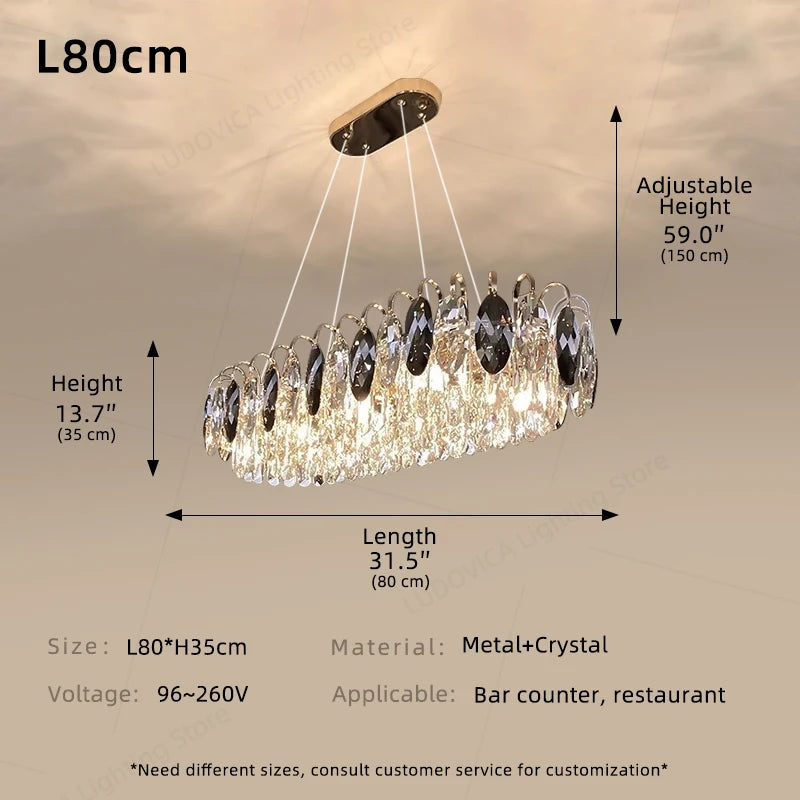 Modern Luxury Crystal Chandelier Living Room Kitchen Dining Room Chandelier Home Decoration LED Ceiling Chandelier