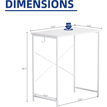 23 Inch Computer Desk for Small Spaces, Home Office Work Desk with Headphone Hook, Small Office Desk Study Writing Table