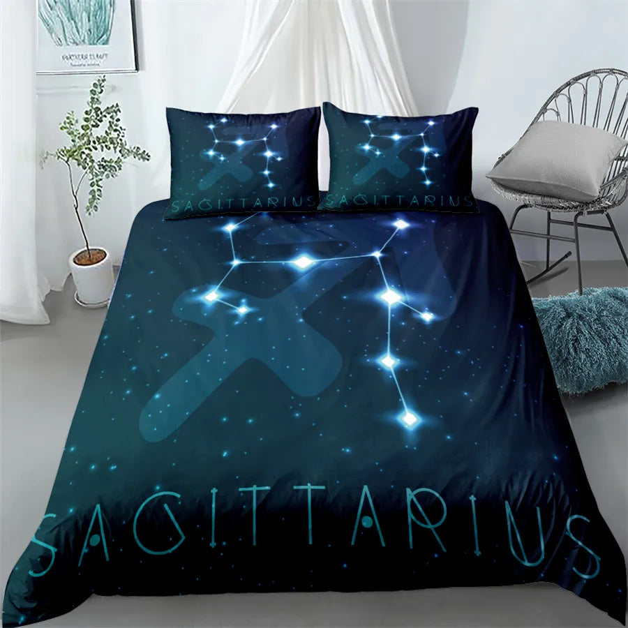 Star Map Blue Bedding Set King Queen Double Full Twin Single Size Duvet Cover Pillow Case Bed Linen Set