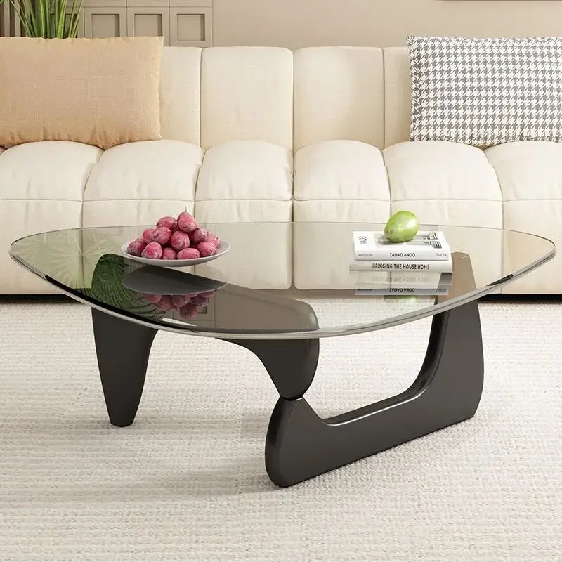 Nordic Minimalist Transparent Coffee Table Living Room Glass Coffee Table Light Luxury Solid Wood Furniture Coffee Table