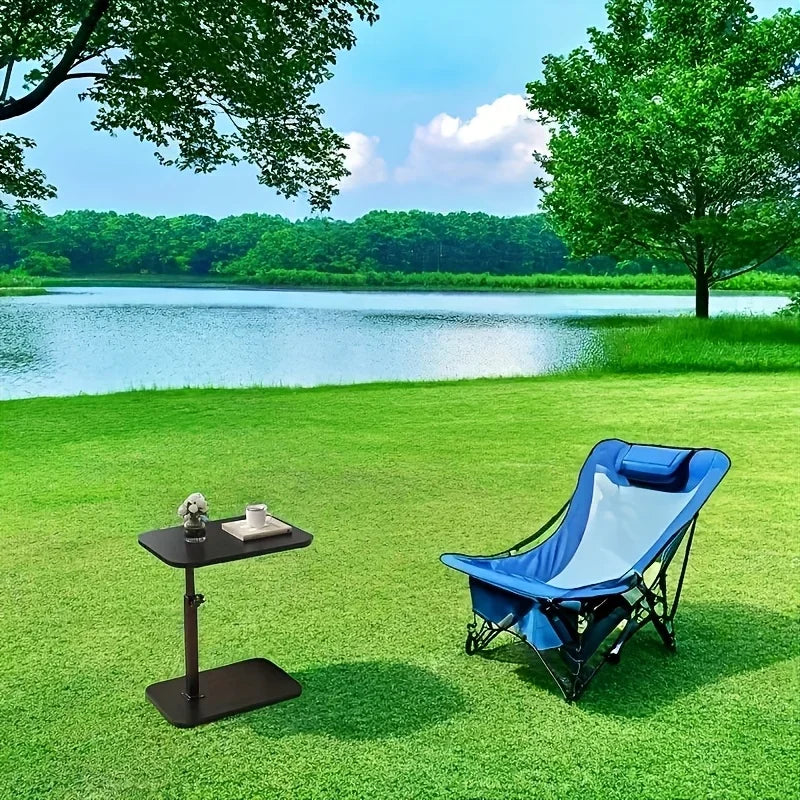 Adjustable height table - with wooden tabletop, portable sofa side table, suitable for coffee, office, and indoor/outdoor use